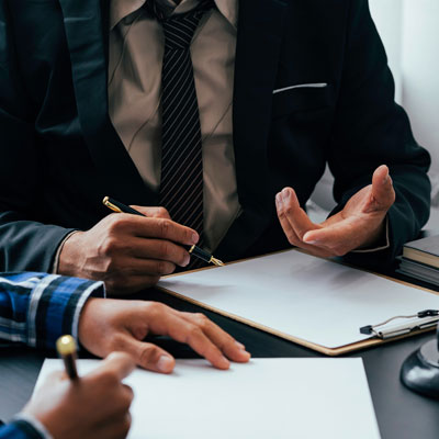 Lawyer providing advice