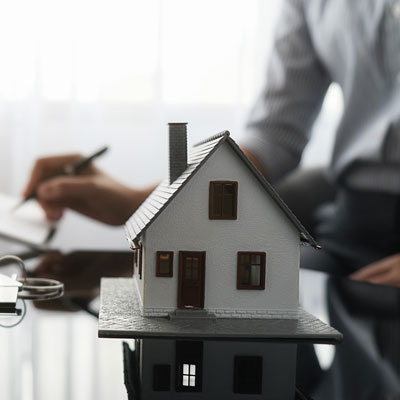 model house on table