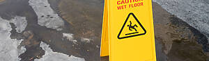 Plastic caution sign