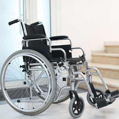 Empty wheelchair